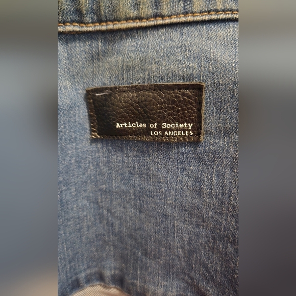 ARTICLES OF SOCIETY Los Angeles Denim Jacket Womens Sz. Small Blue Jean Cotton - Picture 3 of 6